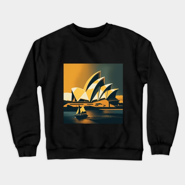 Stylised Sydney Opera House Crewneck Sweatshirt by CPT T's